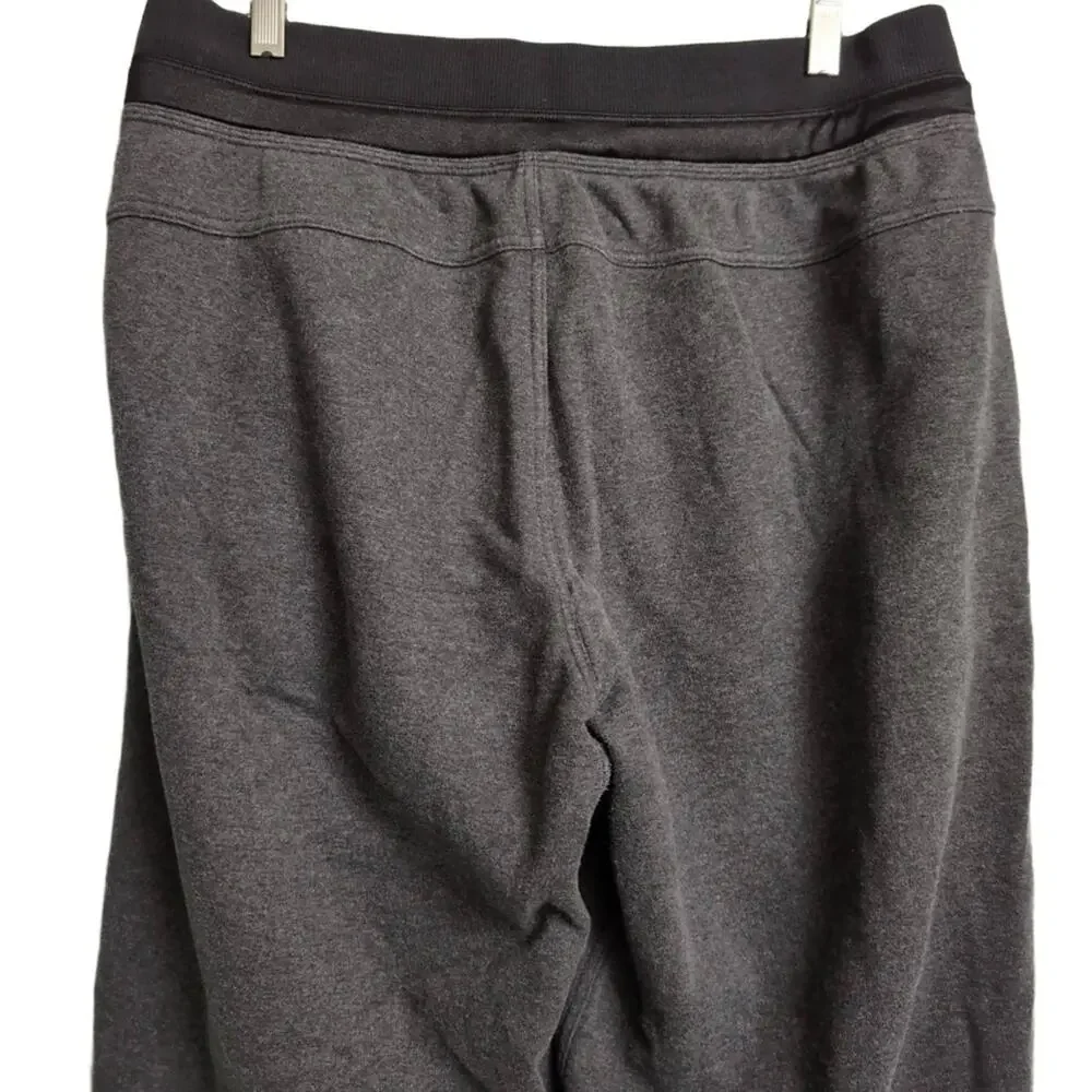 Lululemon Dark Grey Black Drawstring Pockets Tapered Jogger Pants Size 12